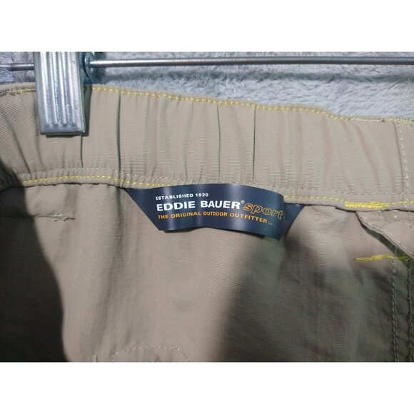 Eddie Bauer Pants Mens L x 30 Beige Hiking Zip Off Shorts Convertible Belted - Picture 8 of 12